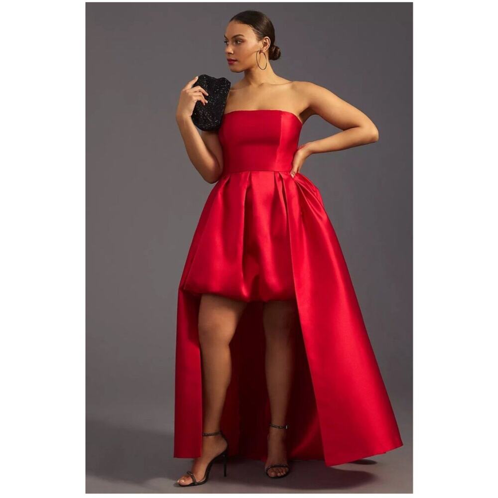 Hutch Red Strapless Prom Dress